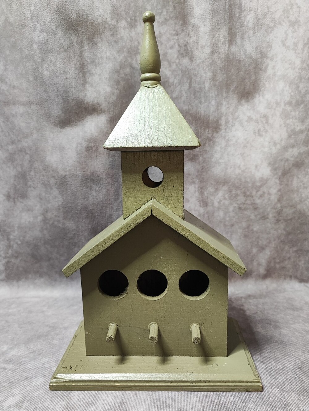 Birdhouse Bird House Wood Wooden Sage Green Church Style Cottagecore Handmade